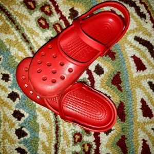 Red Crocs Classic Clogs Mary Jane Style